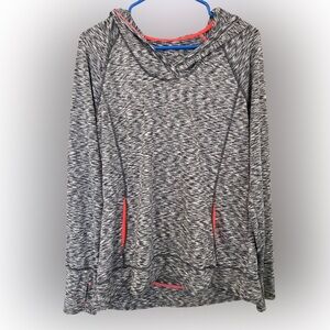 Tangerine LG Activewear Pullover Hoodie – Gray/White with Neon Accents Gorpcore